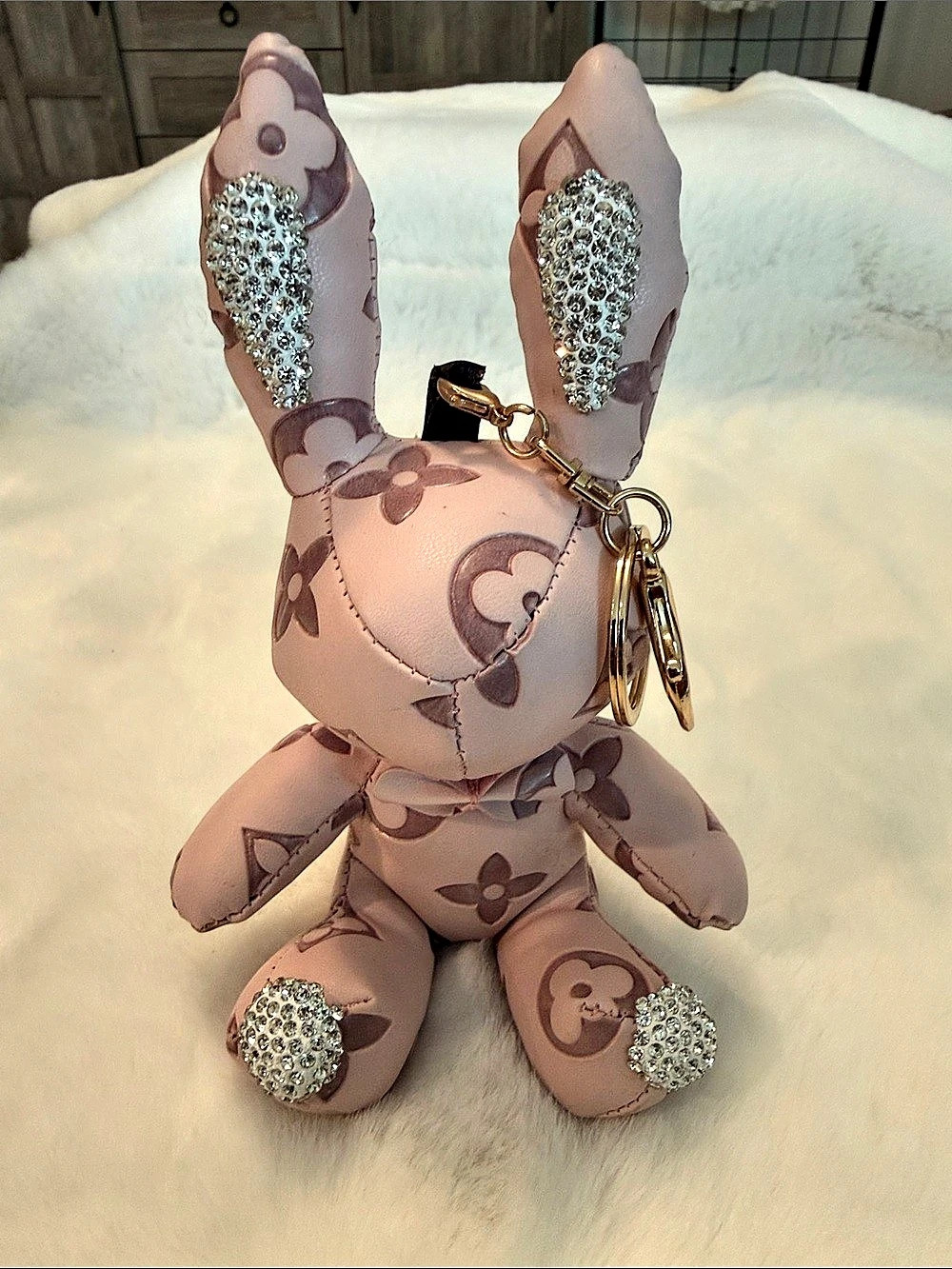 Animogram Rabbit Key Holder And Bag Charm Pink